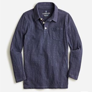 Crewcuts Garment-dyed long sleeve polo shirt